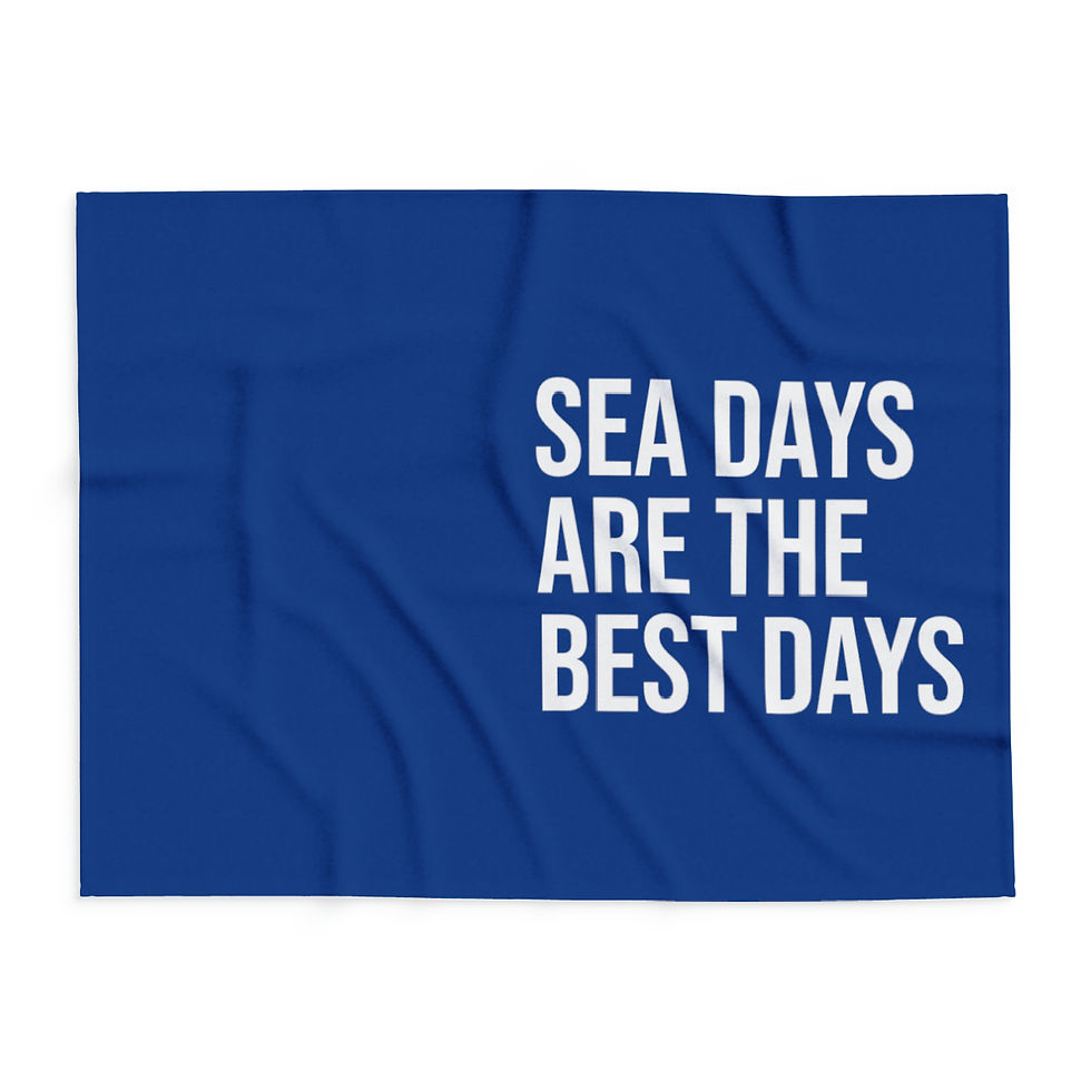 Thumbnail: Sea Days are the Best Days  Fleece Blanket - Travel - Cruise - BLUE