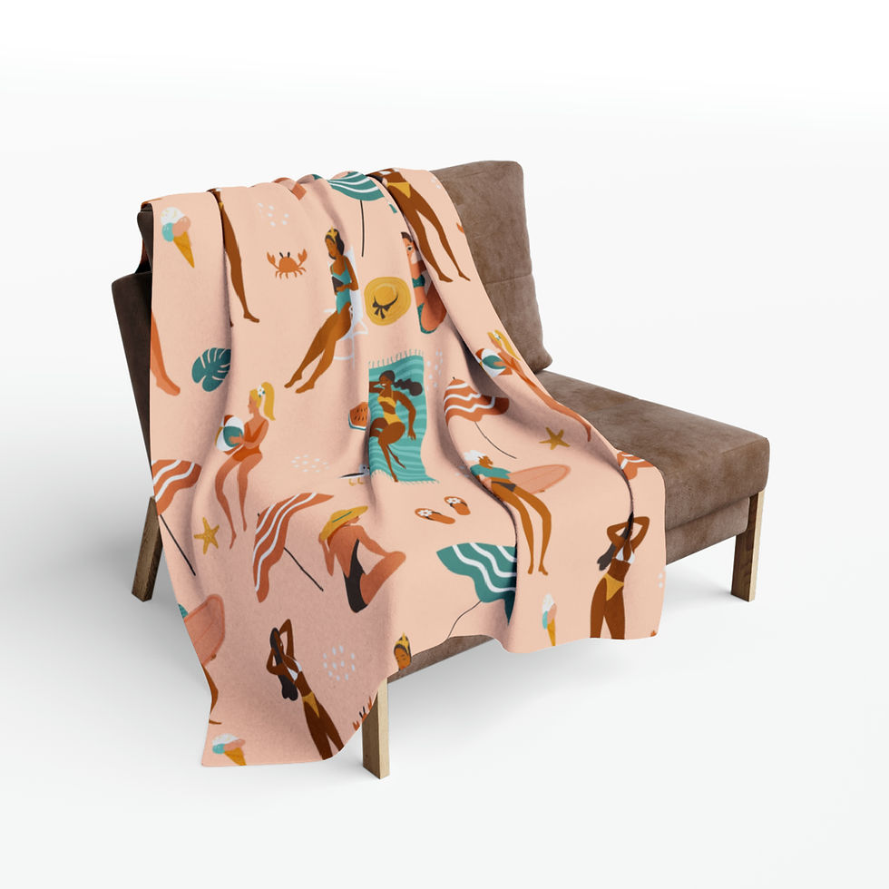 Thumbnail: Hello Summer!  Fleece Blanket - Travel Blanket 