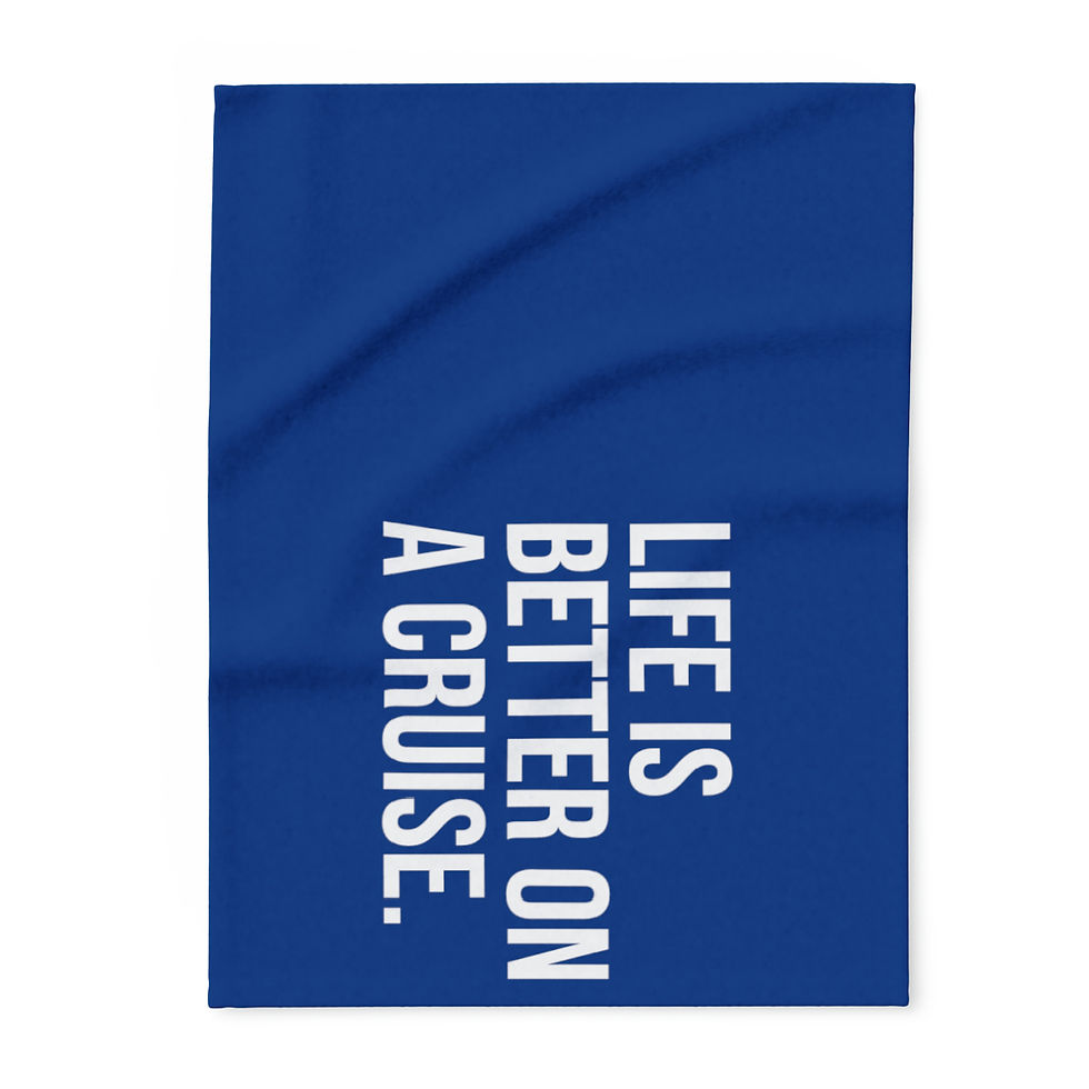 Thumbnail: Life is better on a cruise -   Fleece Blanket - Travel - Cruise - BLUE