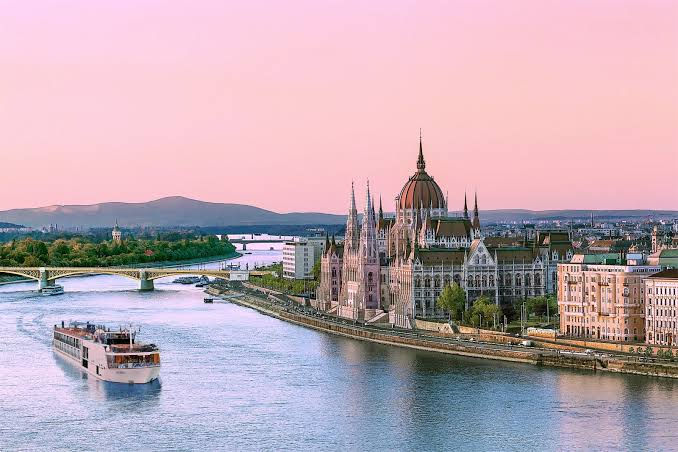 Cruising the Danube in Budapest.