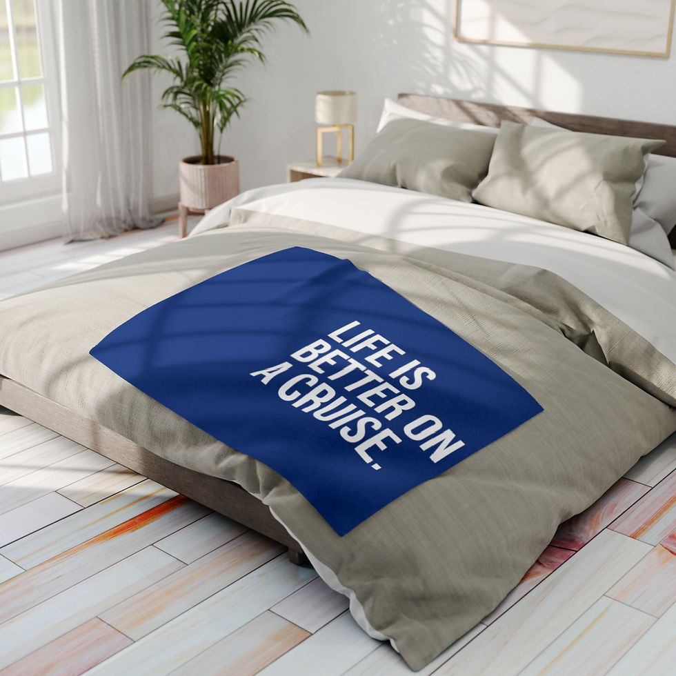 Thumbnail: Life is better on a cruise -   Fleece Blanket - Travel - Cruise - BLUE