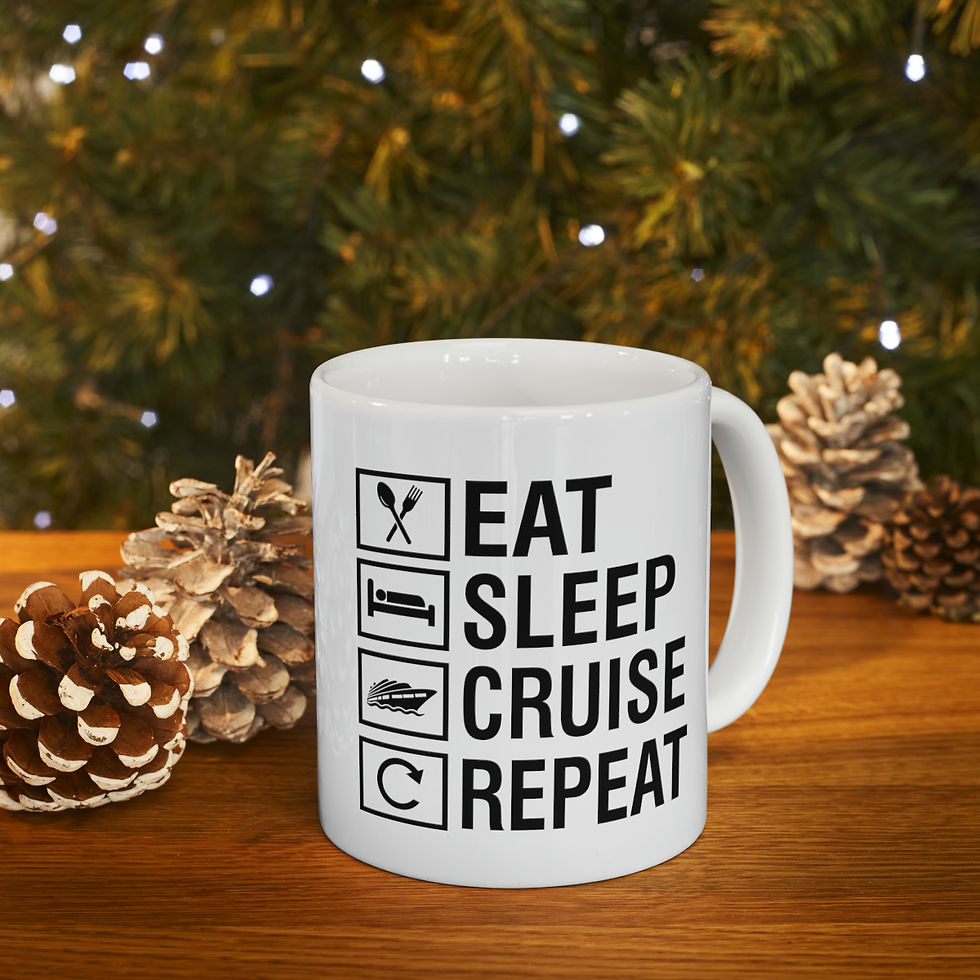 Thumbnail: Eat Sleep Cruise Repeat  -   Personalised Coffee Mug