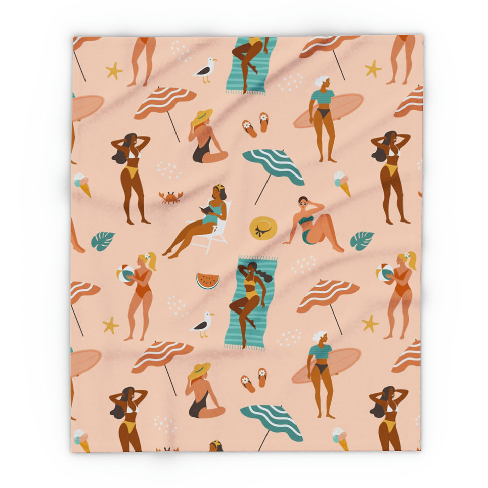Thumbnail: Hello Summer!  Fleece Blanket - Travel Blanket 