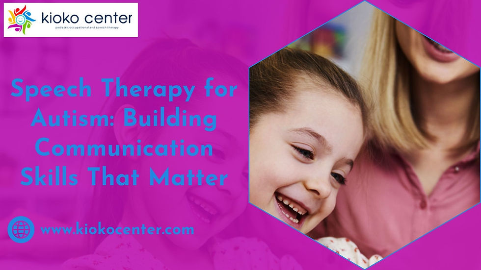 Speech Therapy for Autism: Building Communication Skills That Matter