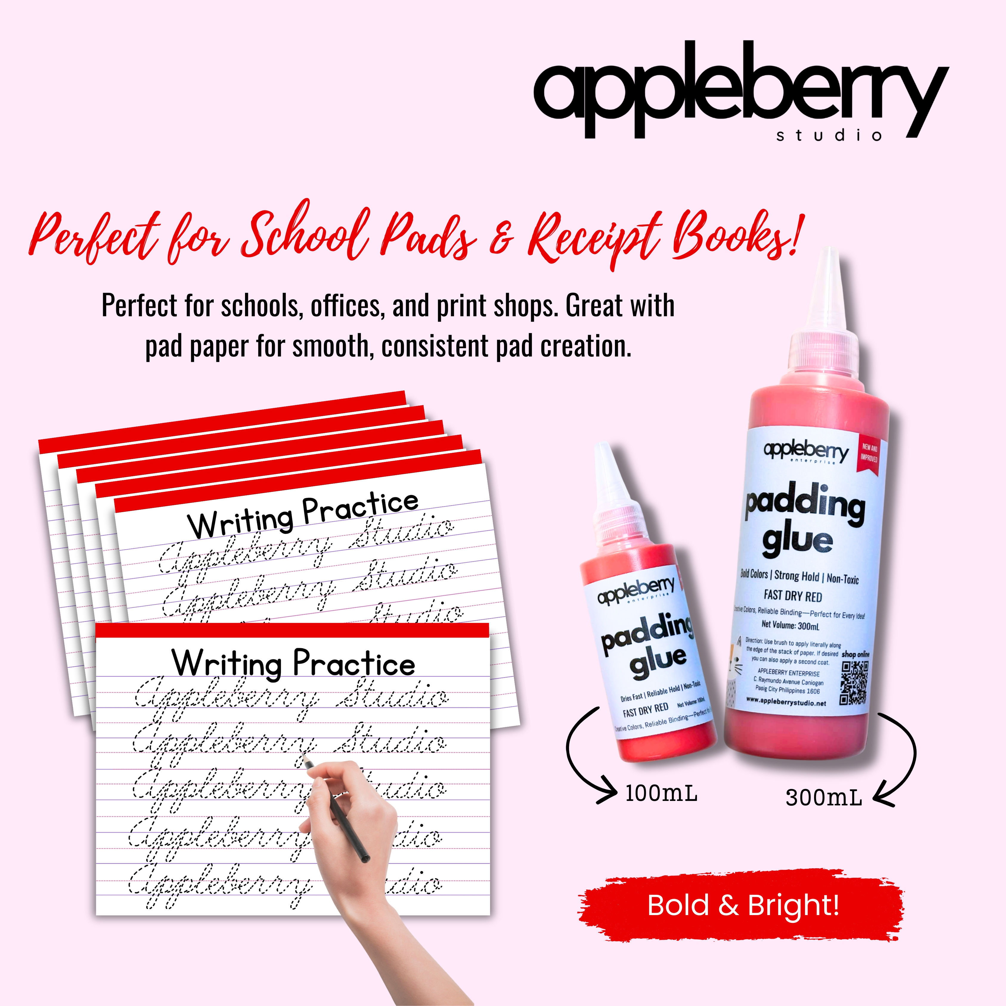 Padding Glue RED ( for DIY Notepad ) FREE BRUSH