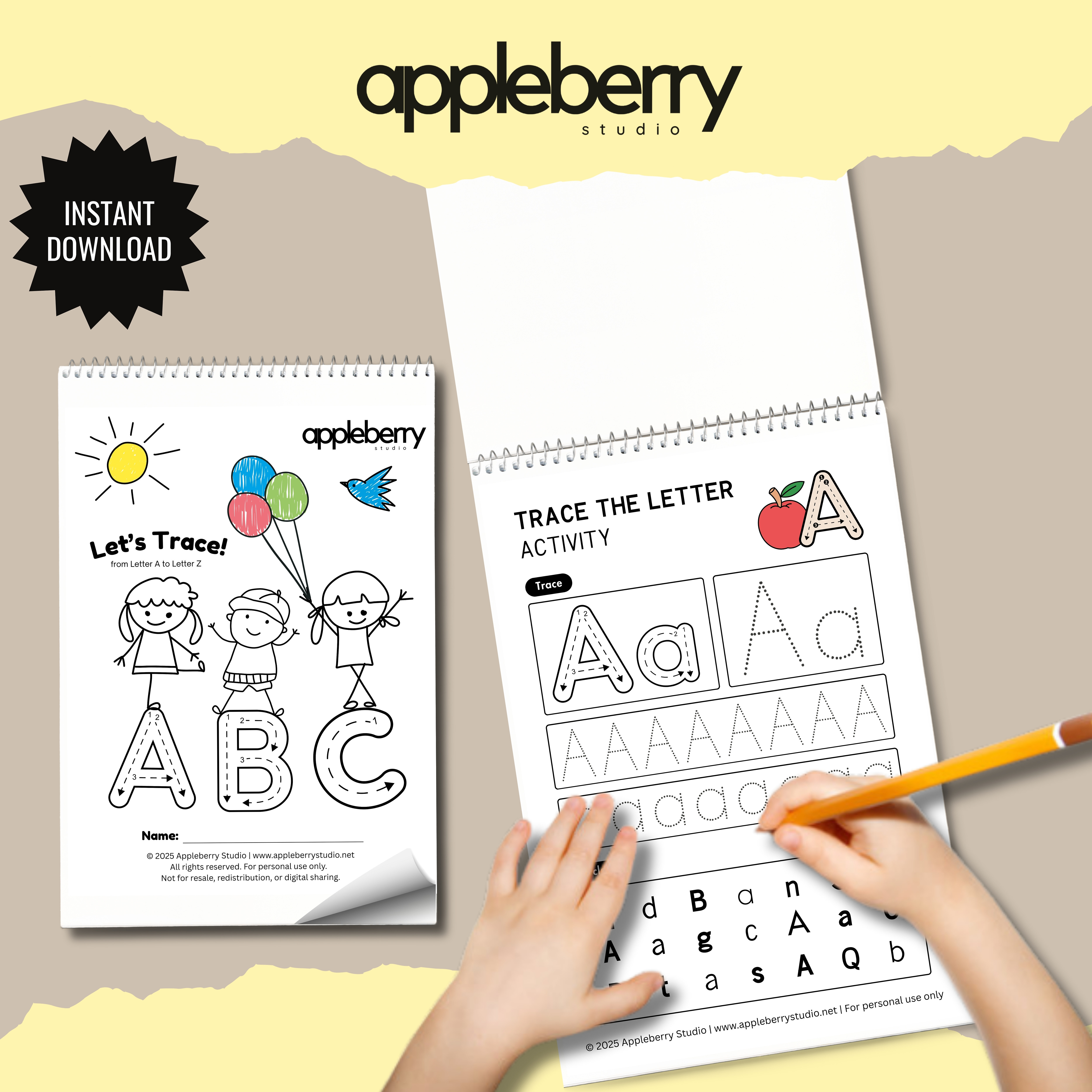 Minimalist A–Z Tracing Pad