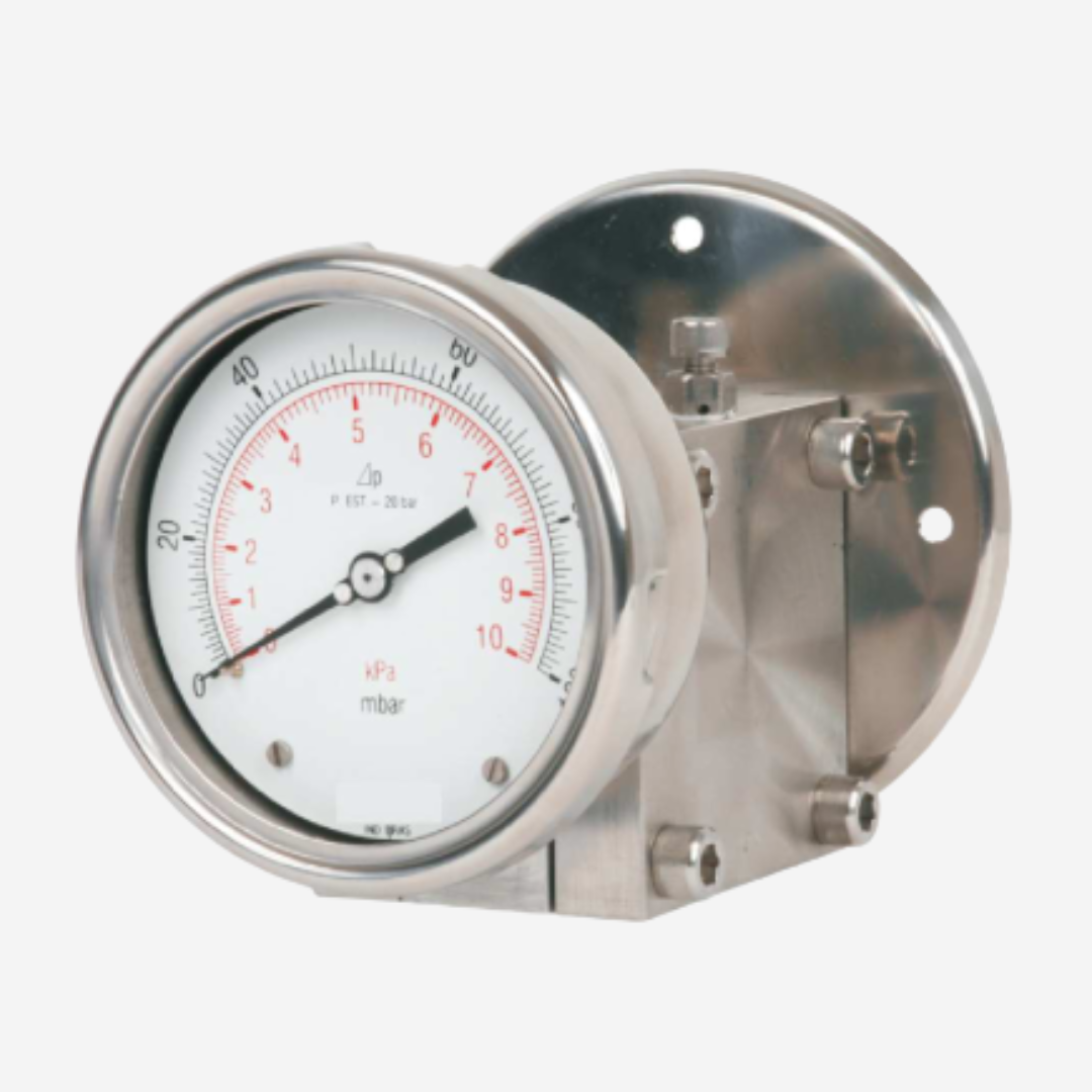 MODELO: MANÔMETRO DIFERENCIAL   100 / 114 / 150mm TOTAL INOX / LATÃO