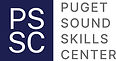 A navy blue square with 'PSSC' in white lettering next to 'Puget Sound Skills Center' in gray lettering to the right.
