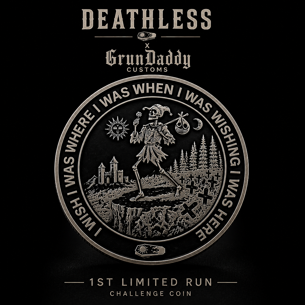 Thumbnail: Deathless x GrunDaddy Customs – Built For Bad Weather Challenge Coin (1st Ed)