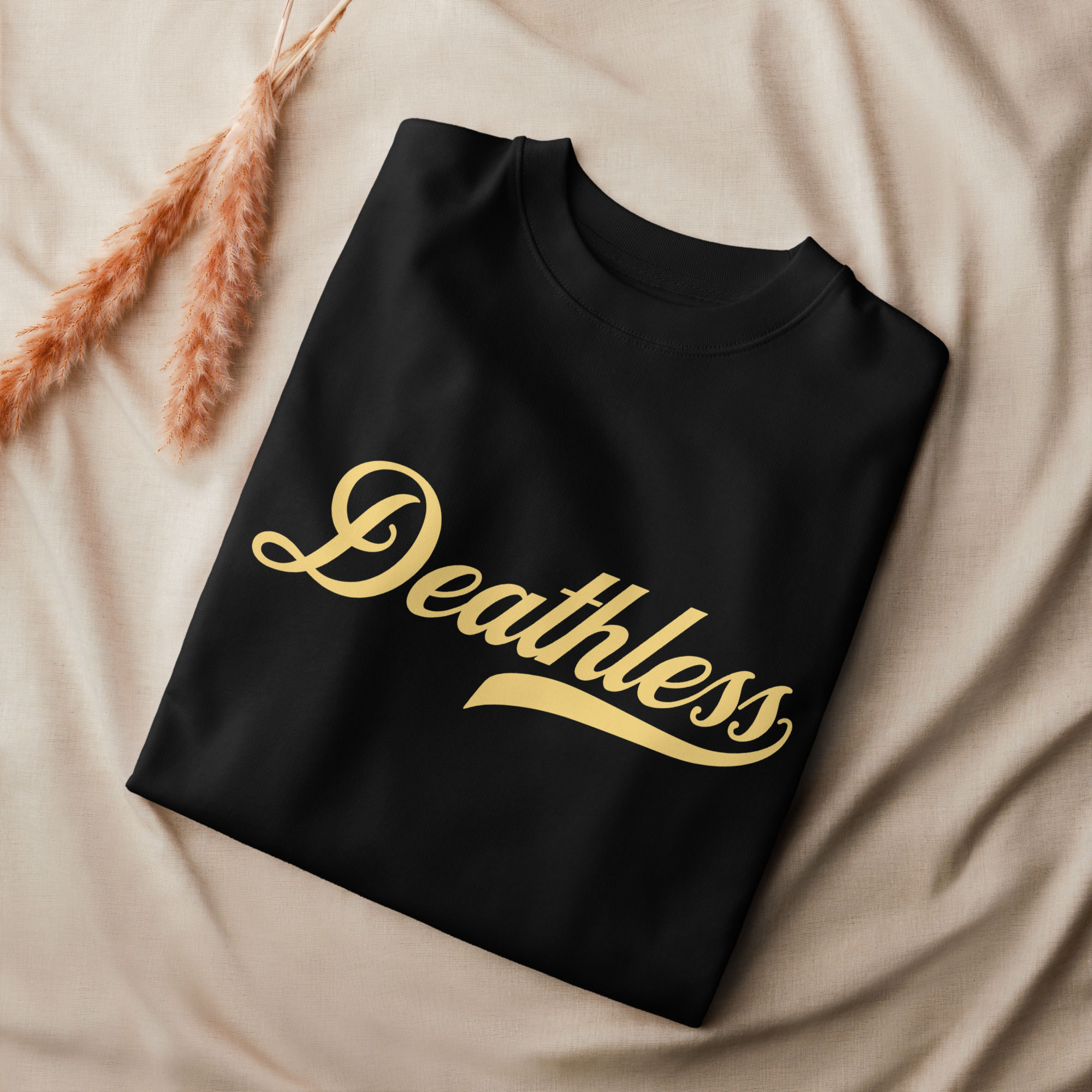 Deathless Script Golden Standard Logo Crewneck | Alternative Streetwear