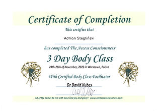 Certyfikat 3day Body Class
