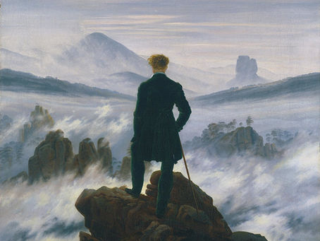Der Wanderer über dem Nebelmeer von Caspar David Friedrich