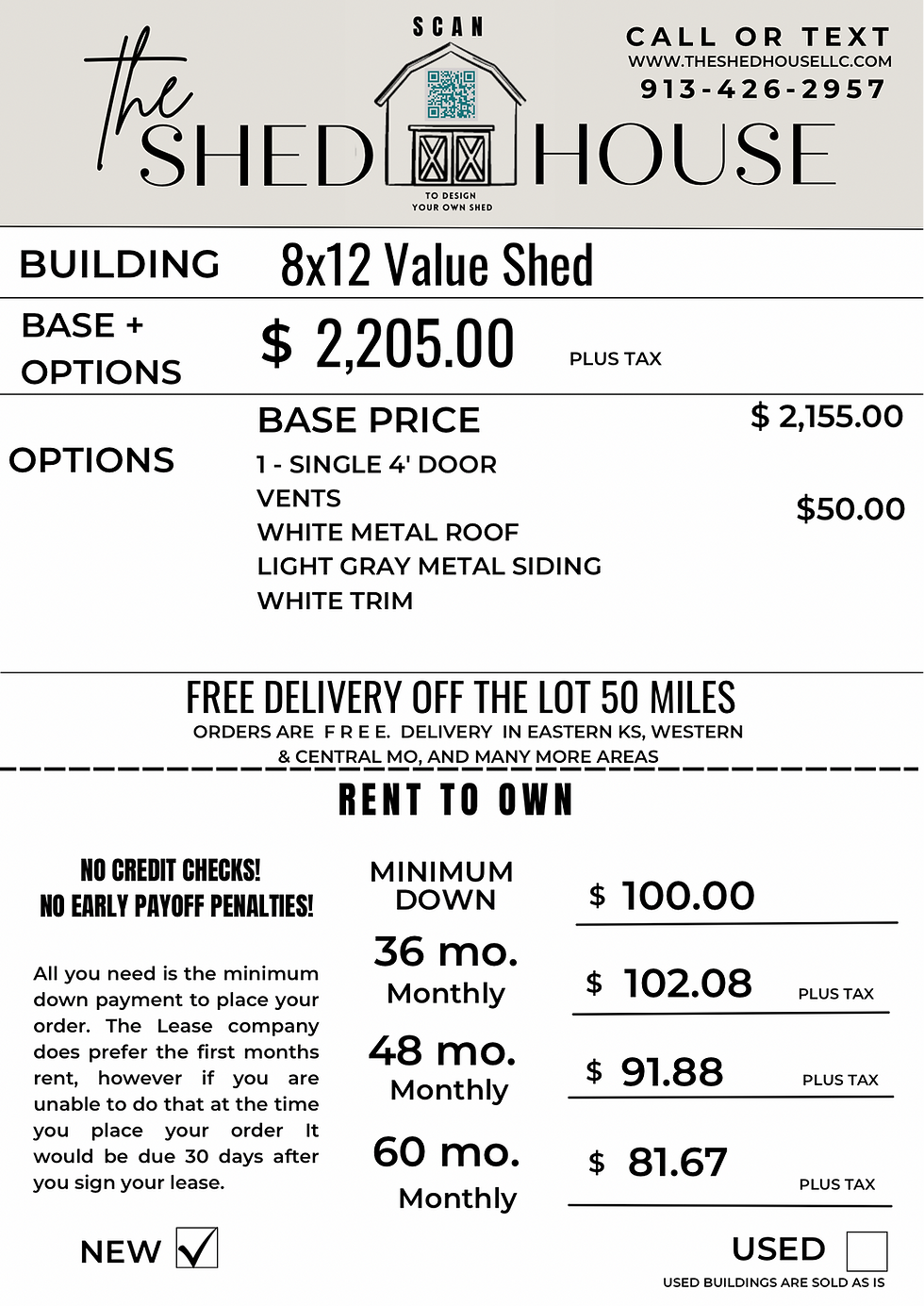 Thumbnail: affordable monthly shed payments