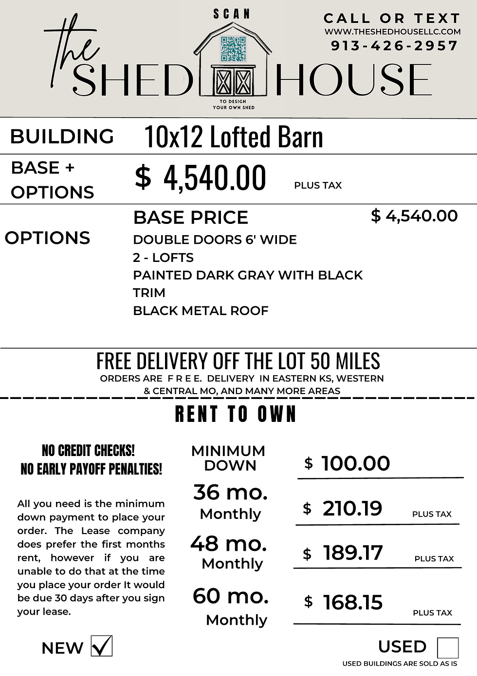 Thumbnail: Dark Gray 10x12 Lofted Barn Storage Shed