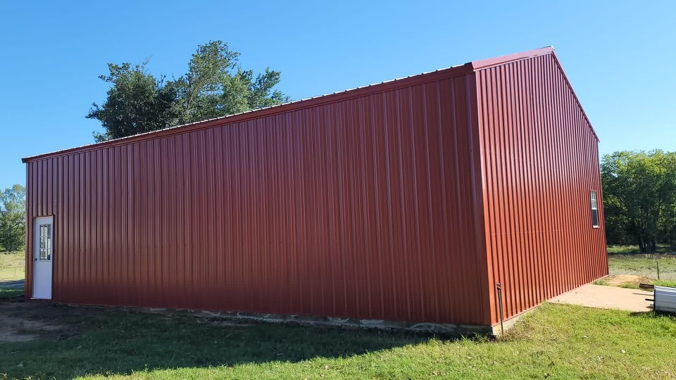 Thumbnail: 30x40x12 Metal Garage Back View