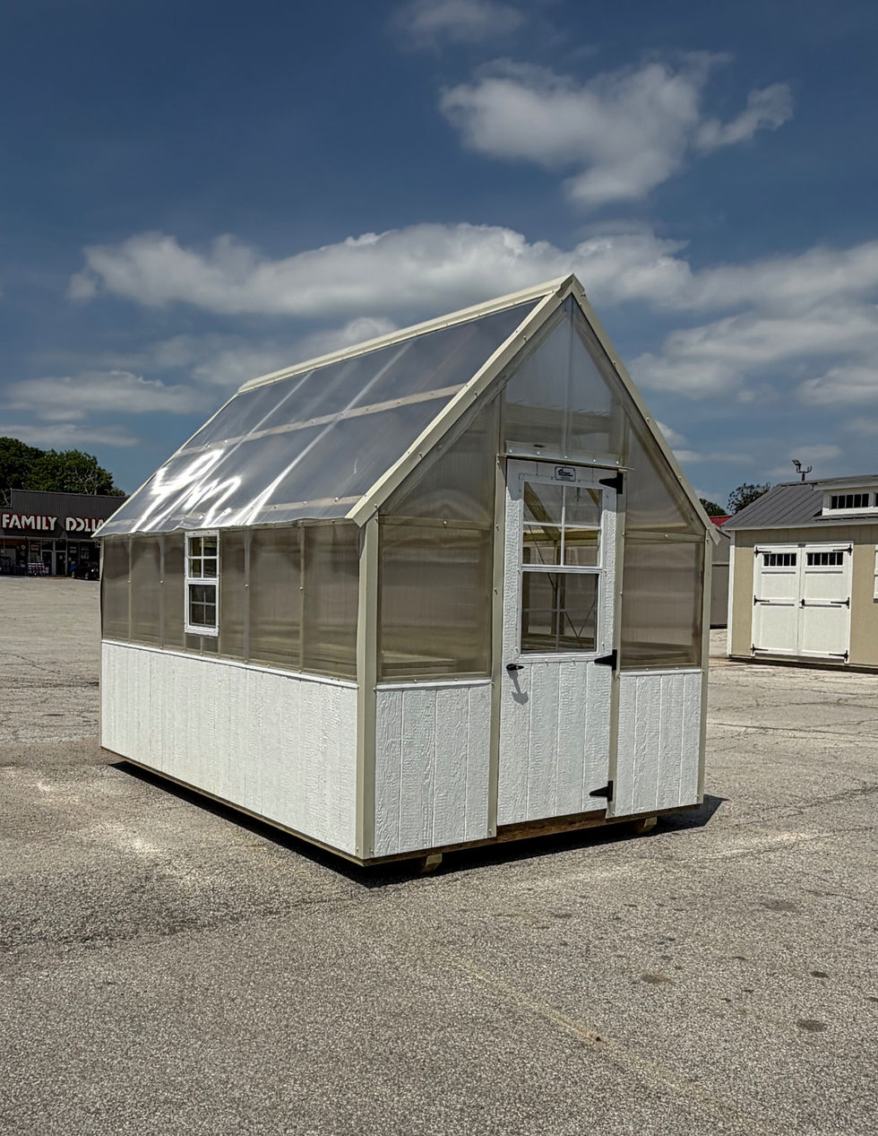 8x12 Prefabricated greenhouse for sale at The Shed House in Leavenworth Kansas.