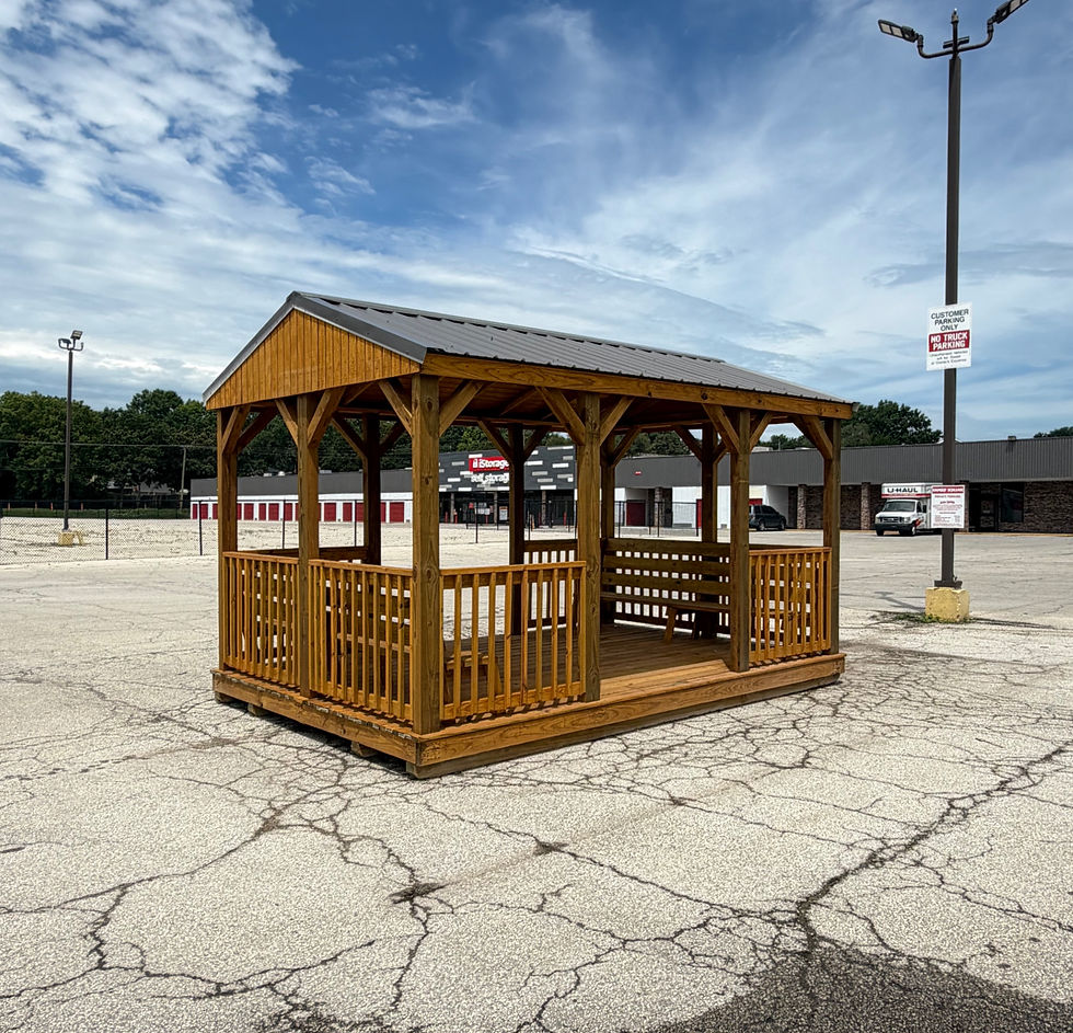 10x16 Wooden teahouse for sale at The Shed House in Leavenworth Kansas.