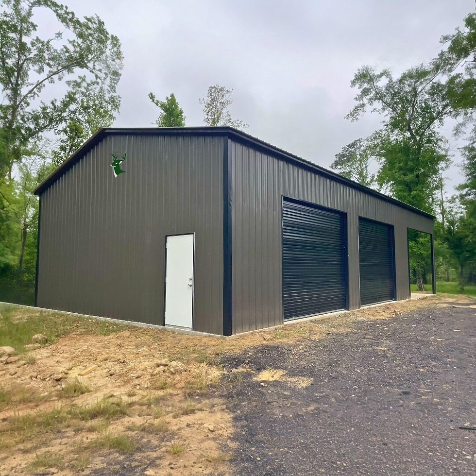 Thumbnail: 30X55X13 Steel Utility Garage Combo Building Side View