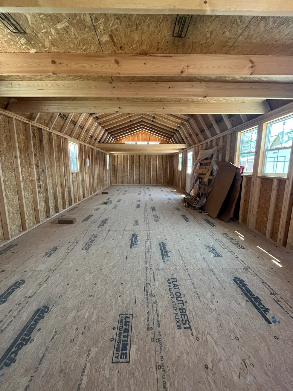 Thumbnail: Prefabricated 16x40 lofted barn cabin for sale at the Shed House in Leavenworth Kansas.