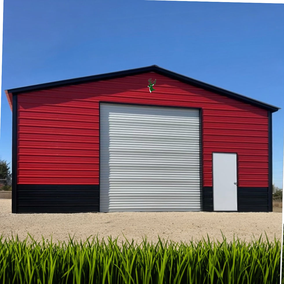 Thumbnail: 30X50X12 Steel Garage Workshop Front View