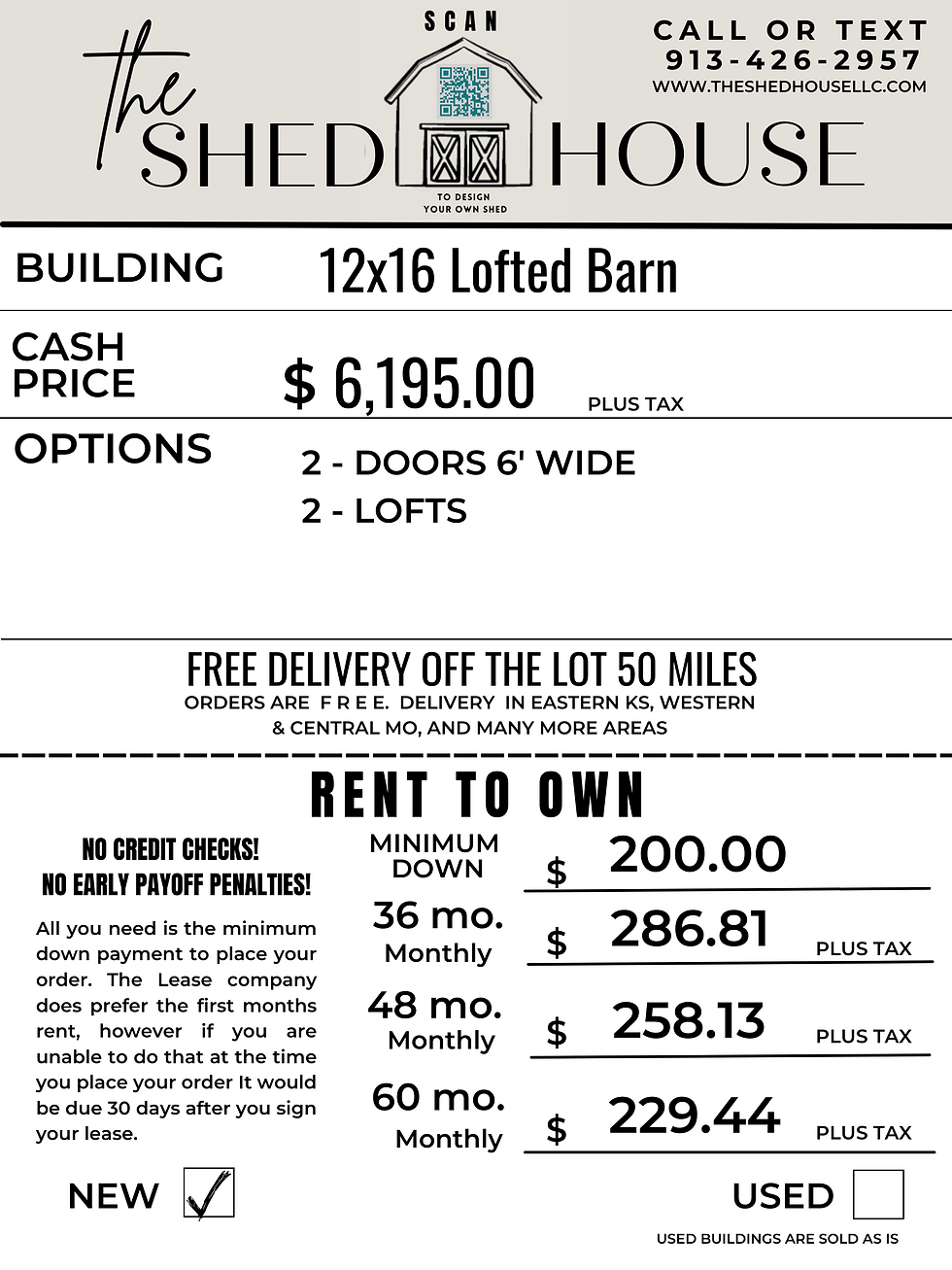 Thumbnail: 12X16 Lofted Barn Shed