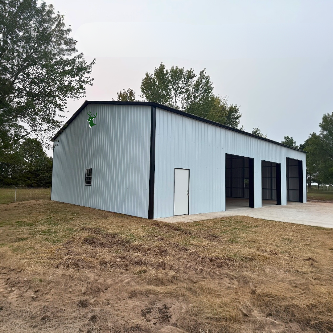 40X60X14 Commercial Metal Building Front Right Side View