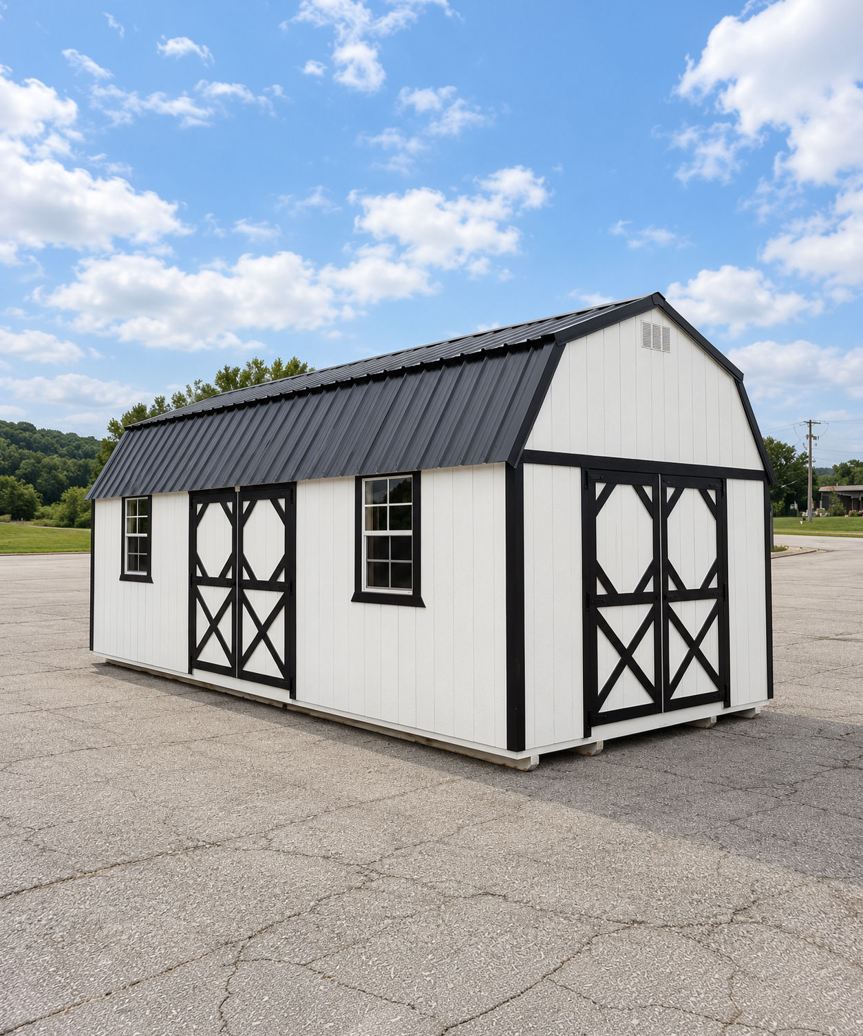 12x24 Prefabricated side lofted barn for sale in Leavenworth Kansas.