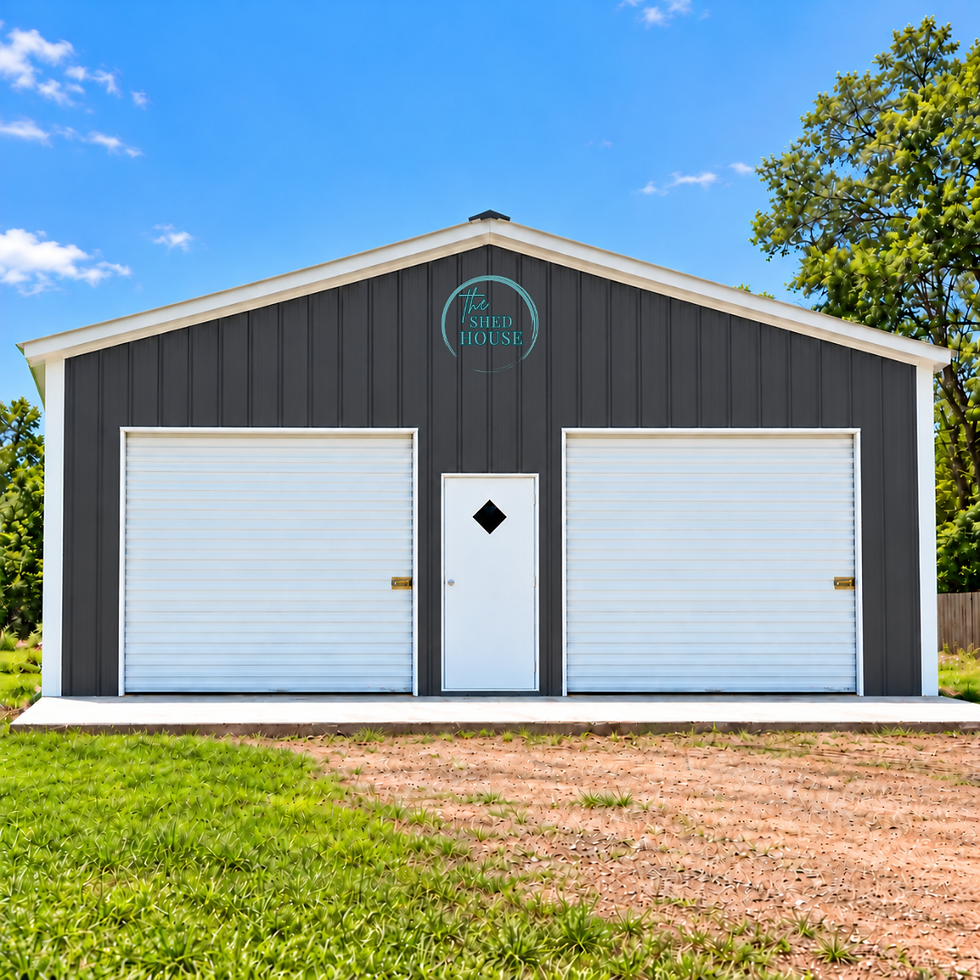 30X40X12 All Vertical Metal Garage Front View