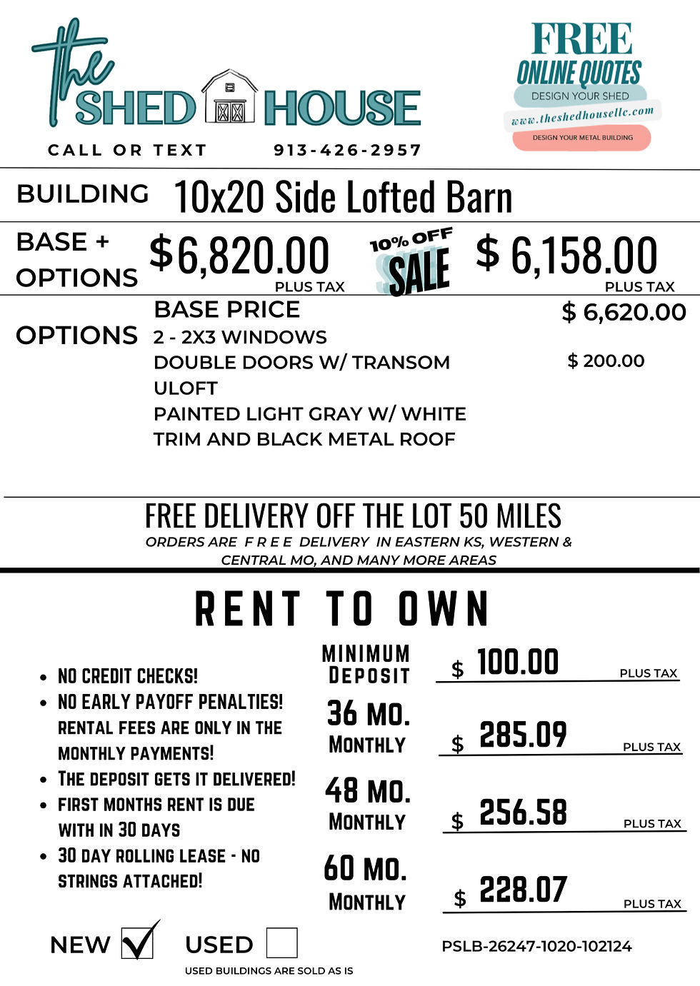 Thumbnail: Cheap and affordable rent to own options for a side lofted shed.