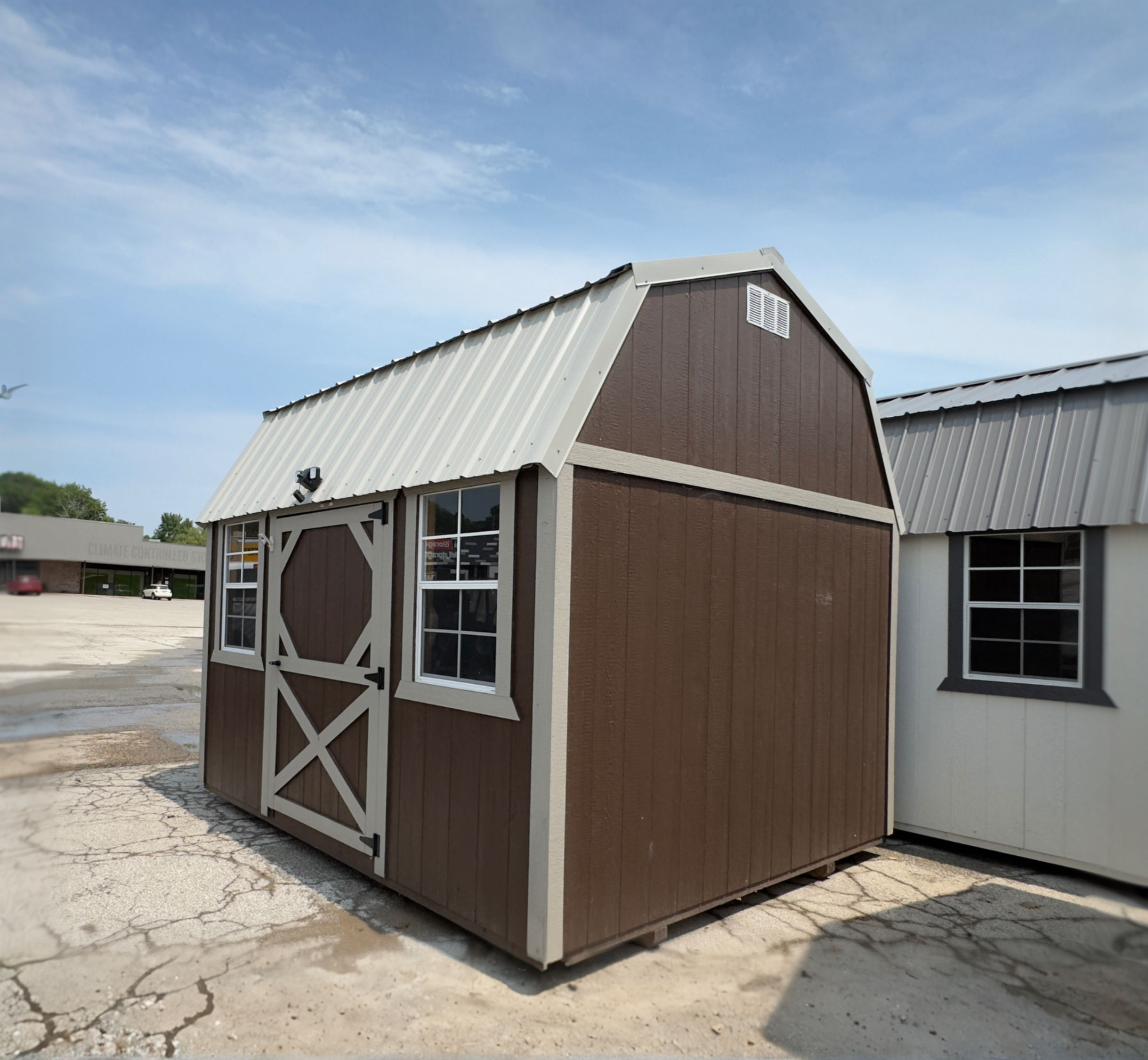 10x12 Used side lofted barn for sale at The Shed House in Leavenworth Kansas.
