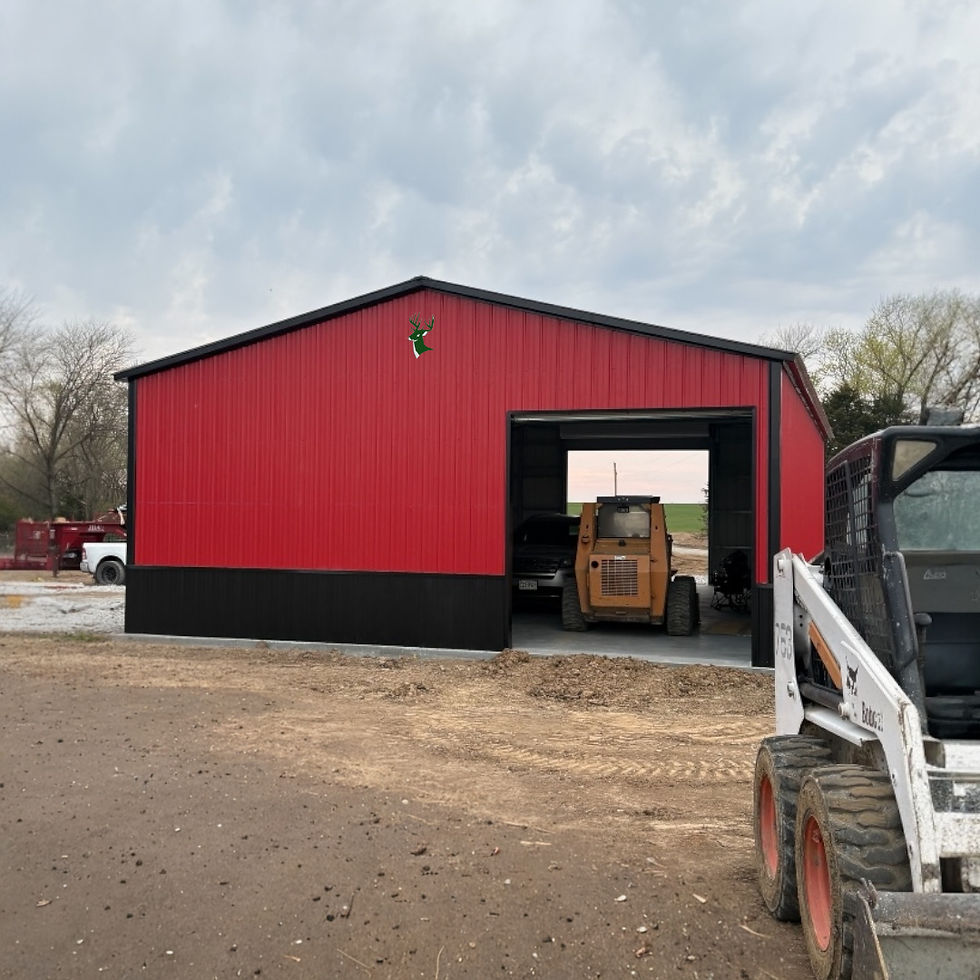Thumbnail: 30X50X12 Metal Agricultural Building Front View Doors Up