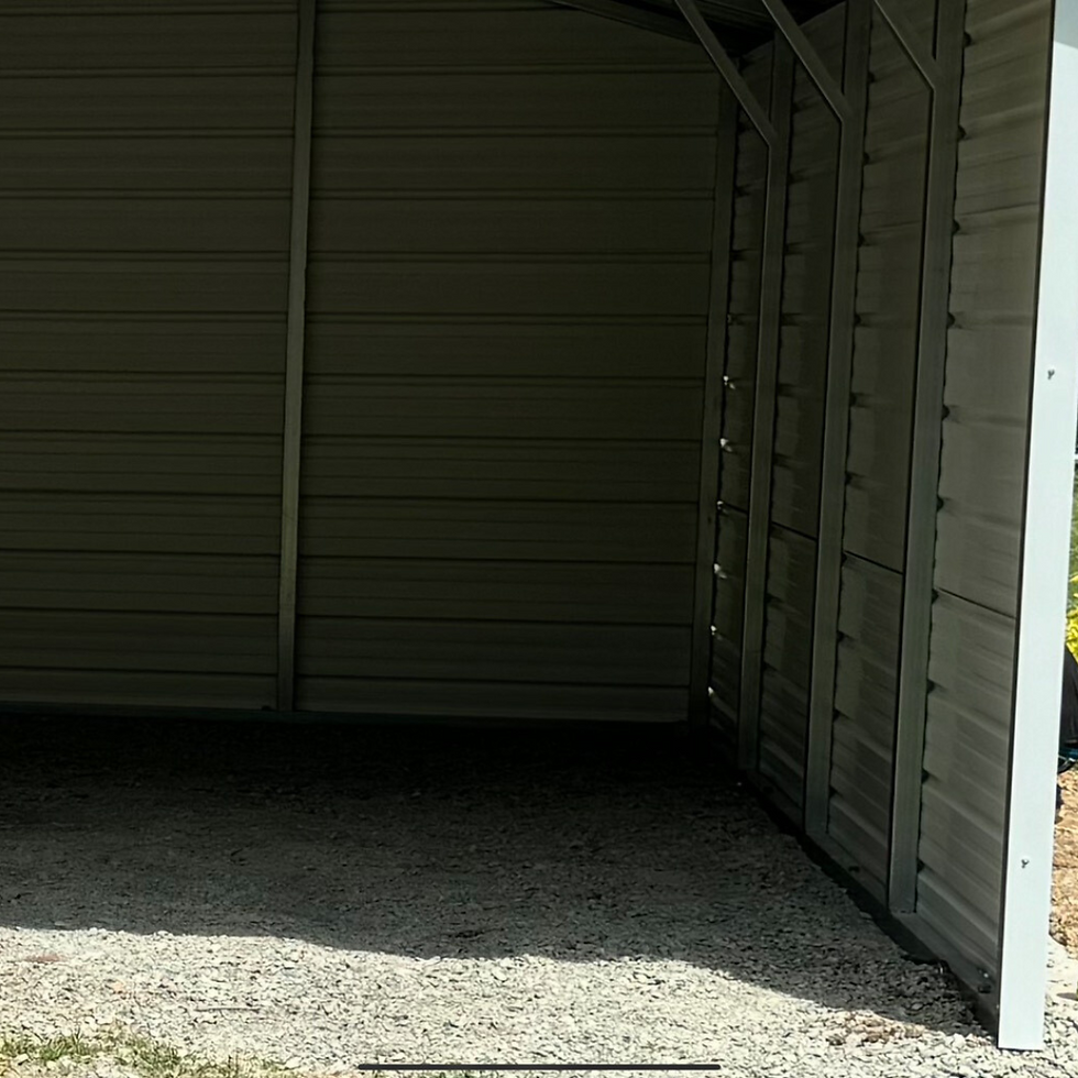 Thumbnail: 20X20X8 Vertical Roof Carport Interior View