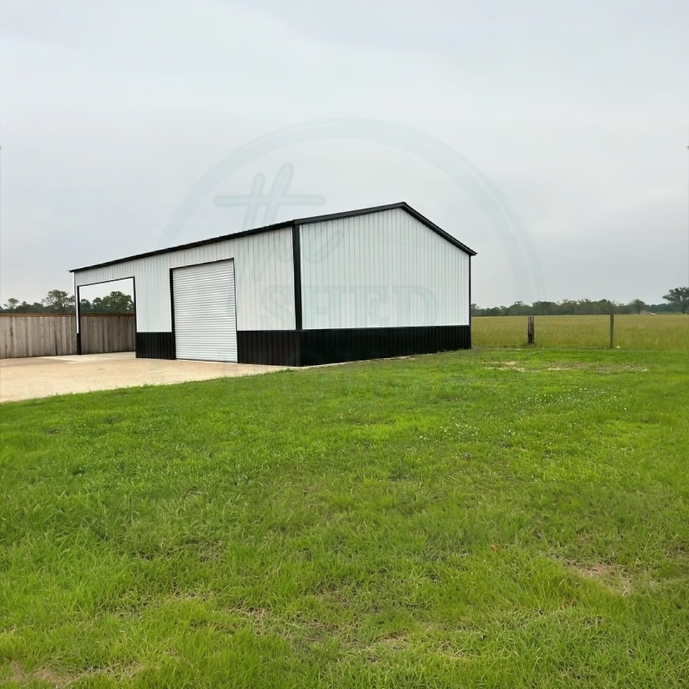 Thumbnail: 30X50X12 Metal Building With Storage Side View