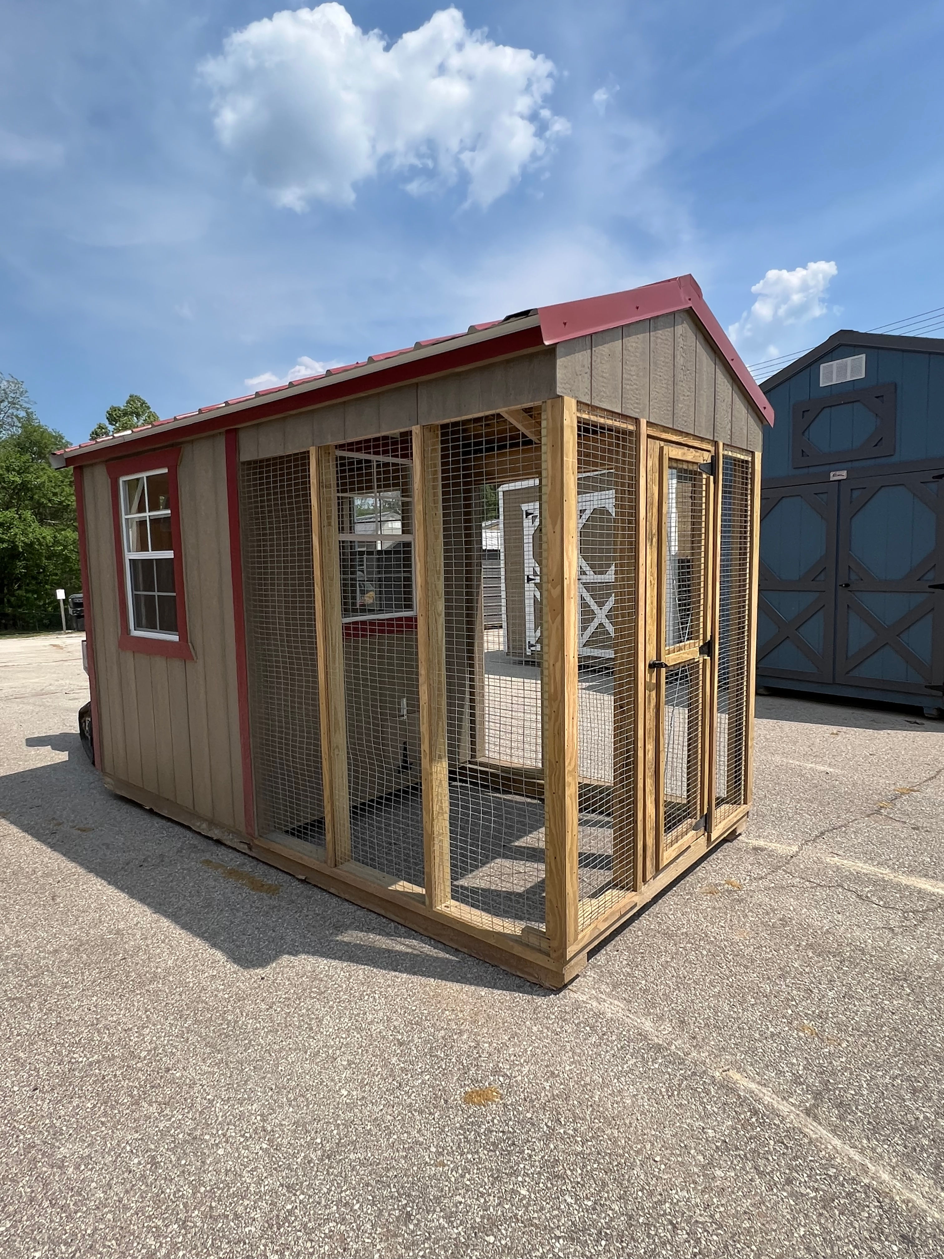 Portable Enclosed Chicken Coop with Run