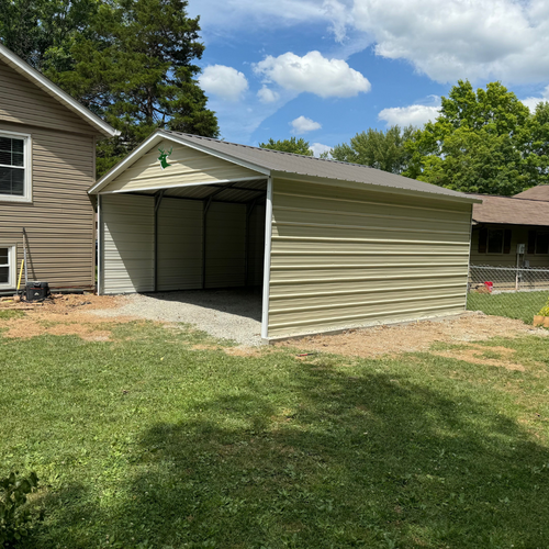 20X20X8 Vertical Roof Carport The Shed House LLC - Main Image