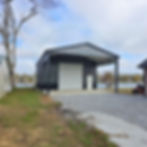 24X45X13 Metal Utility Combo Building Side Front View