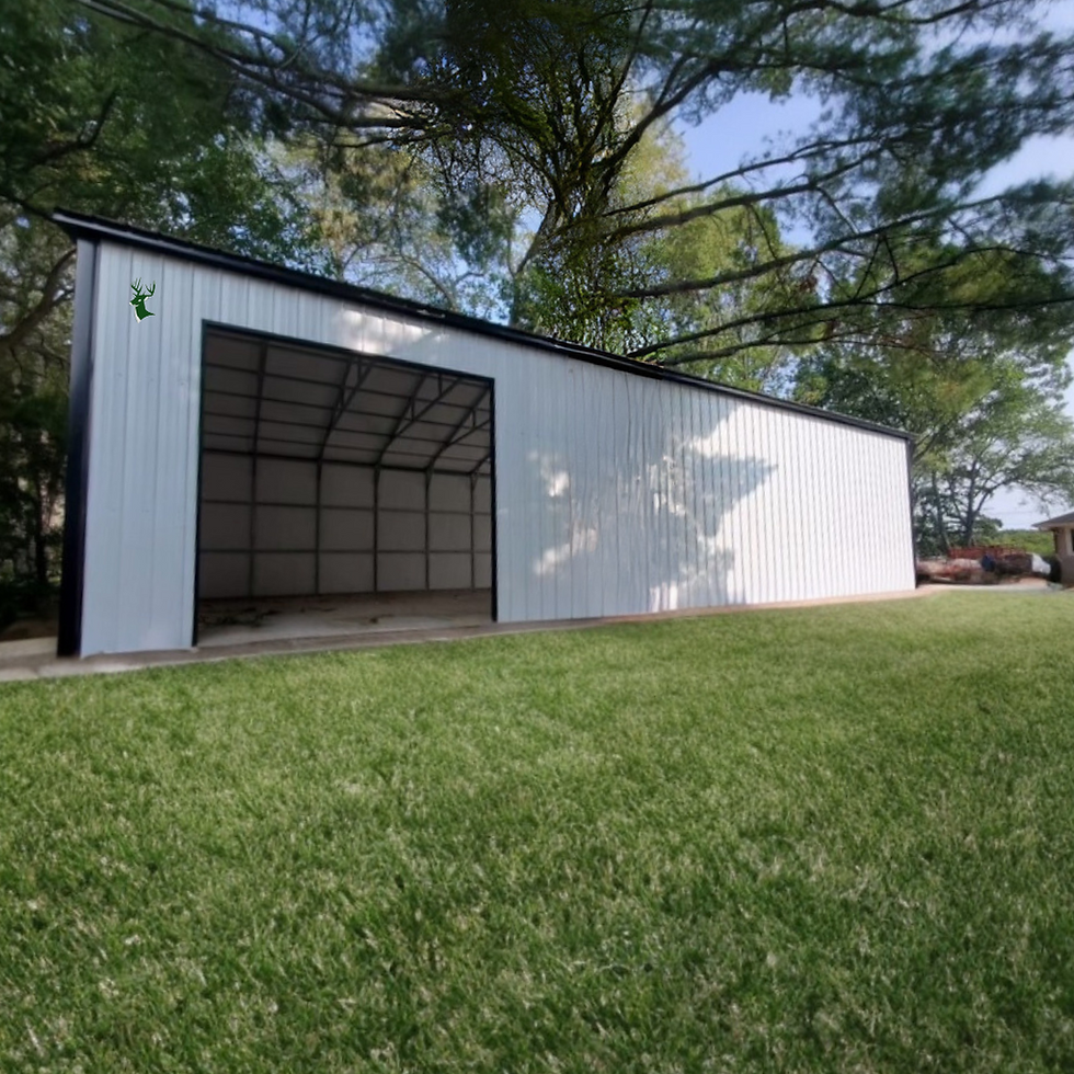 Thumbnail: 30X50X12 Metal Garage Frame Out View