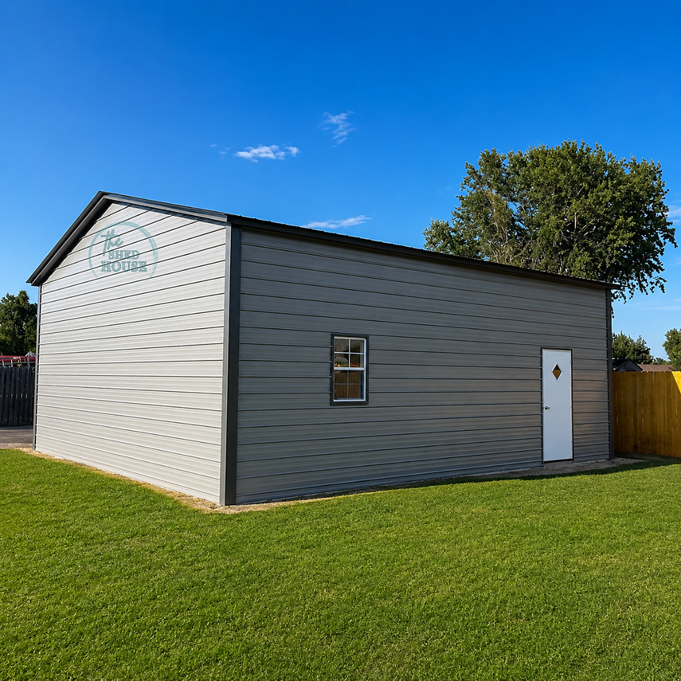 Thumbnail: 30X30X12 Metal Backyard Shop Building Rear View