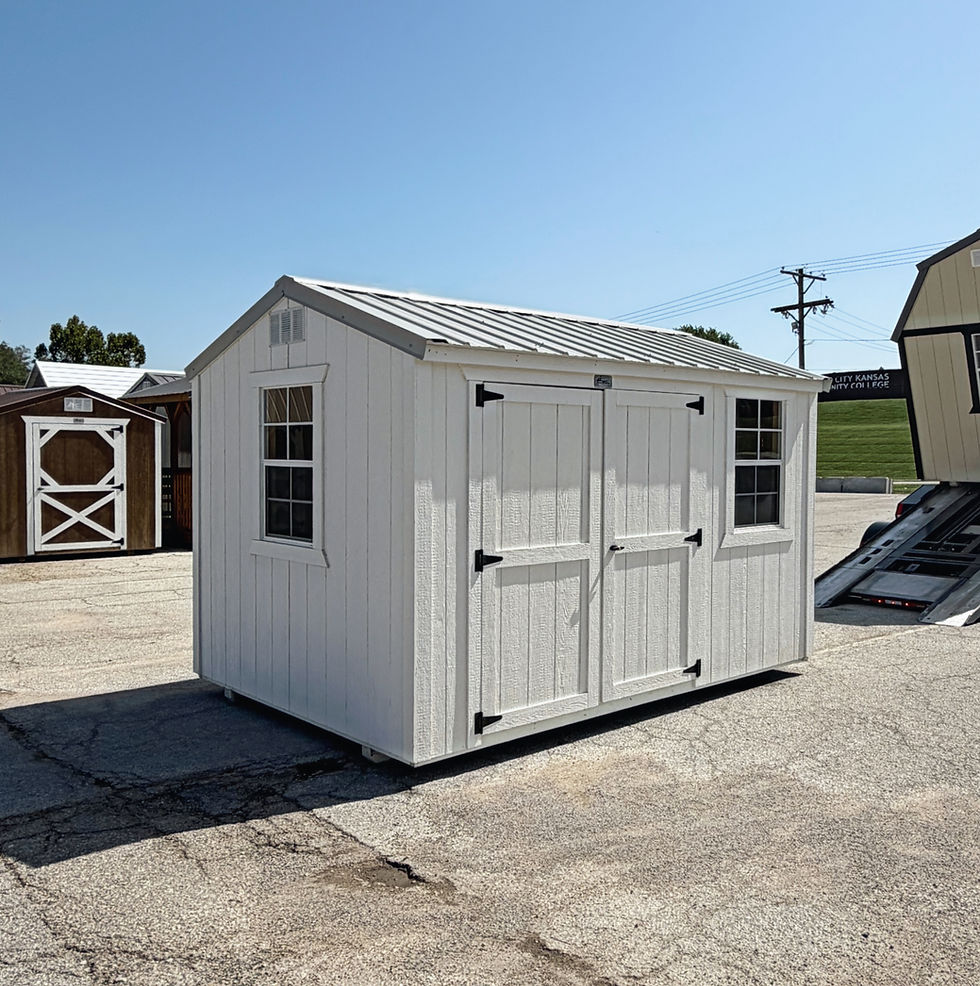 8x12 White side utility with windows for sale in Leavenworth Kansas.