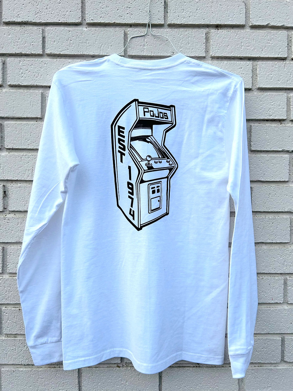 Thumbnail: Long Sleeve Pojos Logo T in White