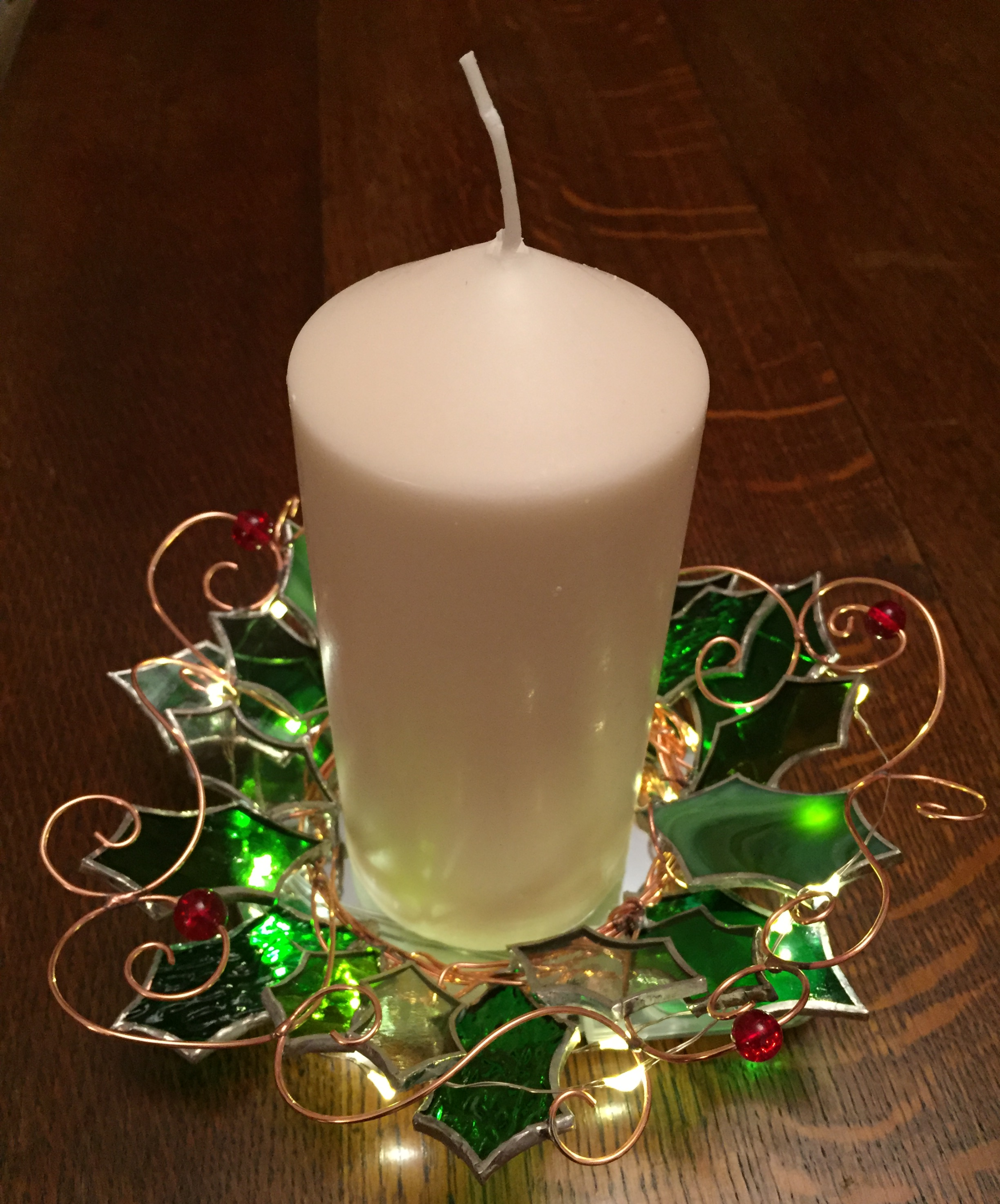 Holly wreath centre piece