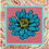 Thumbnail: Zinnia Series - Turquoise Zinnia on a Pink and Paisley Background