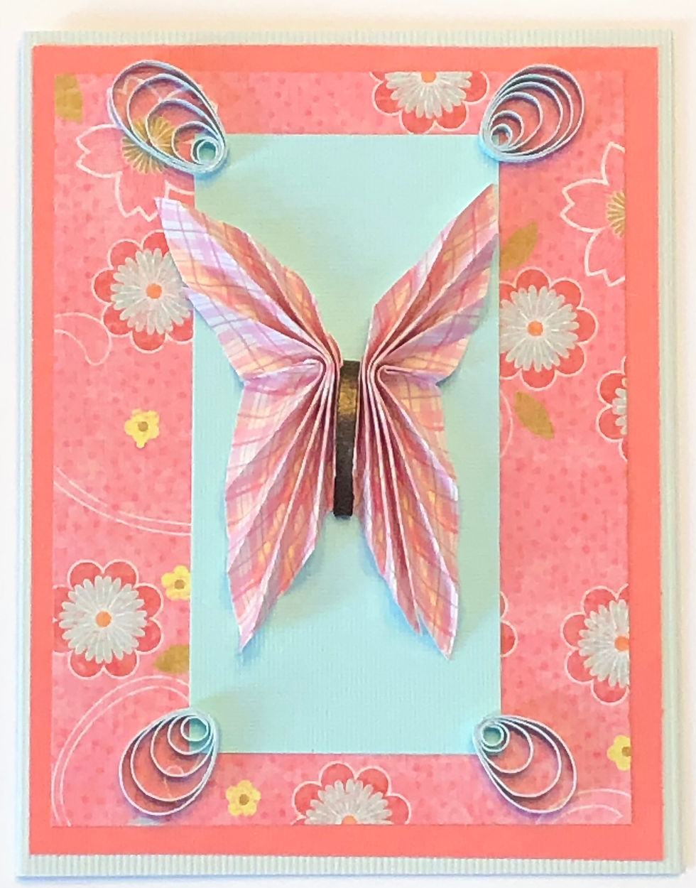 Origami Series – Pink and Turquoise Butterfly Design