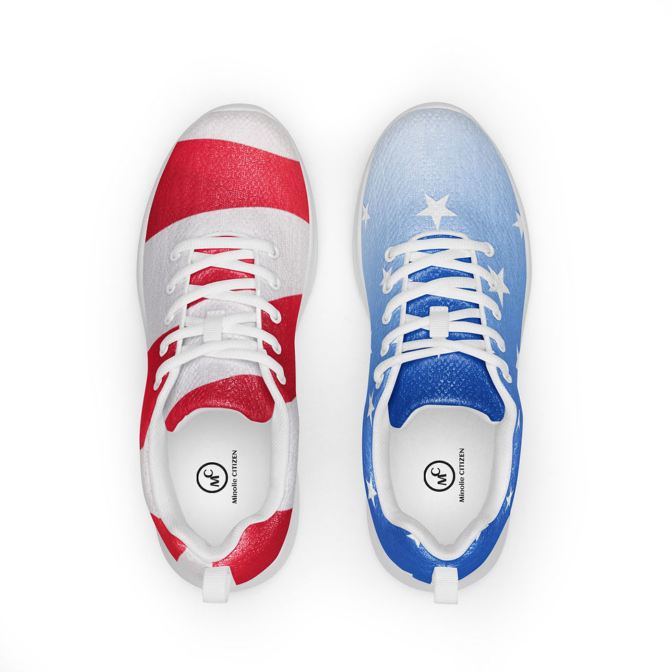 Thumbnail: American Flag Inspired Whimsical Men's Athletic Sneakers