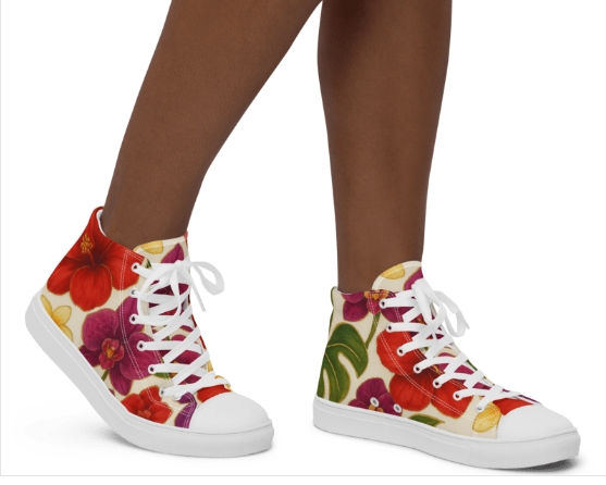 Thumbnail: Minolie Citizen Wanderlust Floral Women’s High Top Canvas Shoes