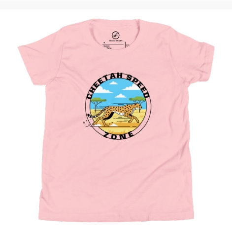 Thumbnail: Cheetah Speed Zone Graphic Youth Short Sleeve Sports T-Shirt
