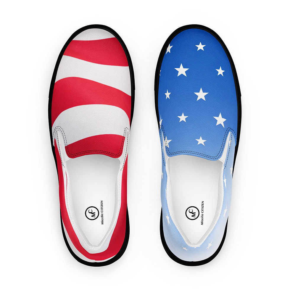 Thumbnail: American Flag Inspired Whimsical Men's Casual Slip-On Canvas Shoes