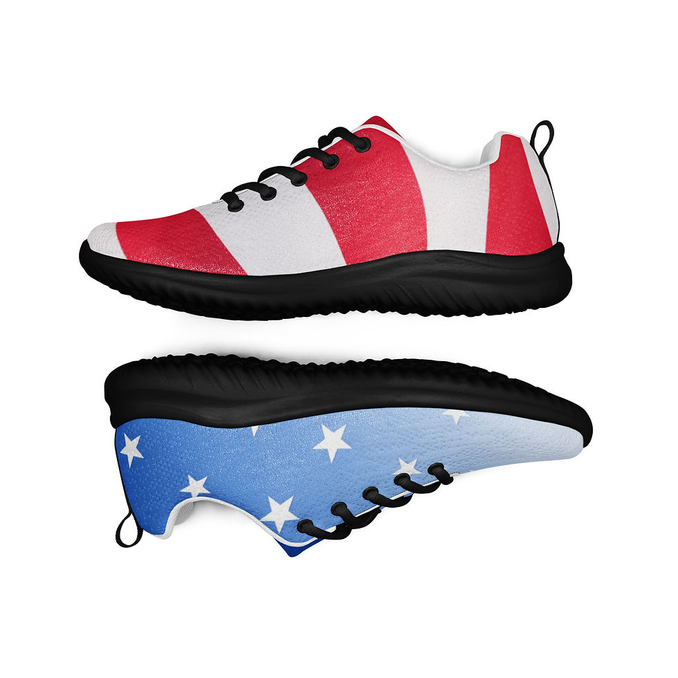 Thumbnail: American Flag Inspired Whimsical Women's Athletic Sneakers