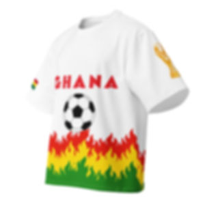 Ghana Football (Soccer) Fans Oversized Keepsake (Flames Design) Cotton T- Shirt