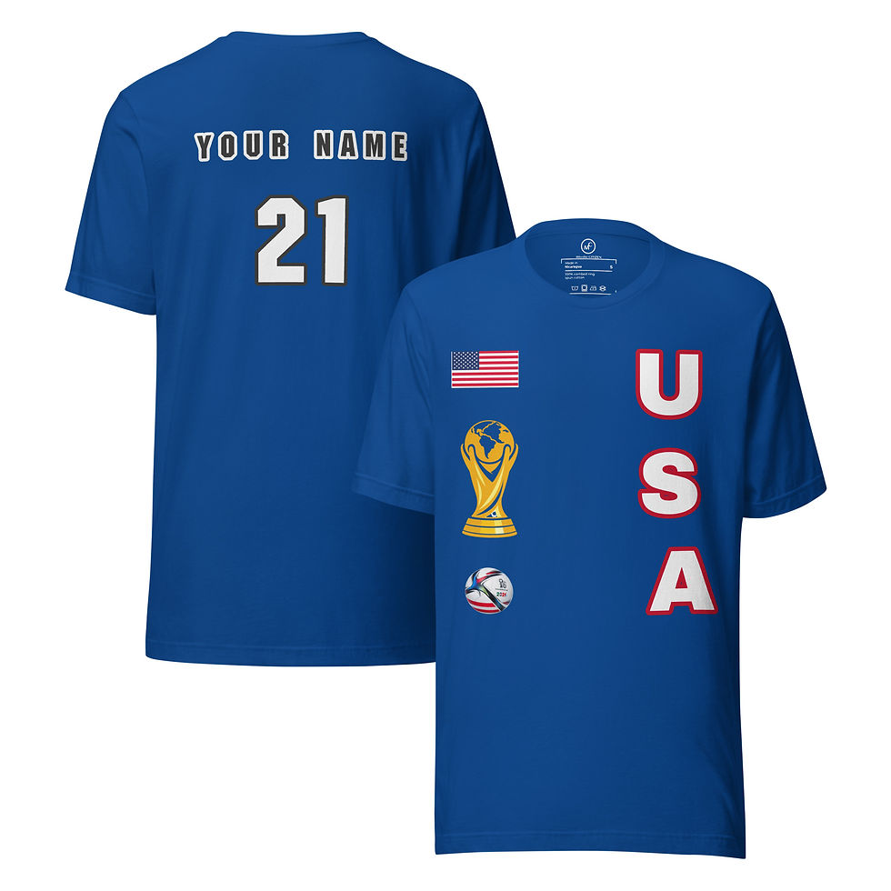 Thumbnail: USA Soccer (Football) Fans Unisex Soft Cotton T- Shirt